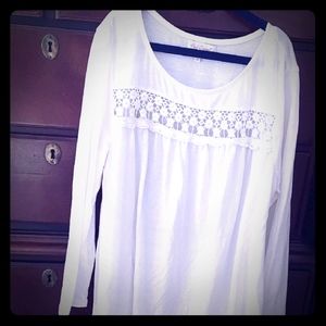 White red camel shirt, size small
